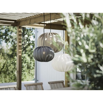 Lampa wisząca ogrodowa kula Hilma beż outdoor